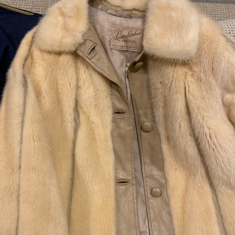 Vintage The Tailored Woman Mink Fur and Leather Coat. Maybe XS when buttoned?